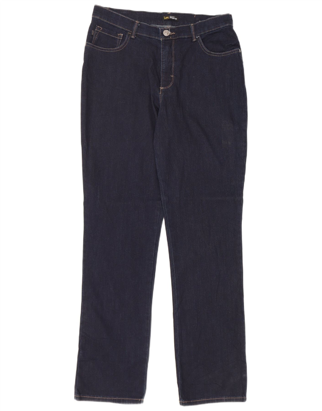 LEE Jean droit taille haute pour femme US 10 Large W30 L32 Bleu marine