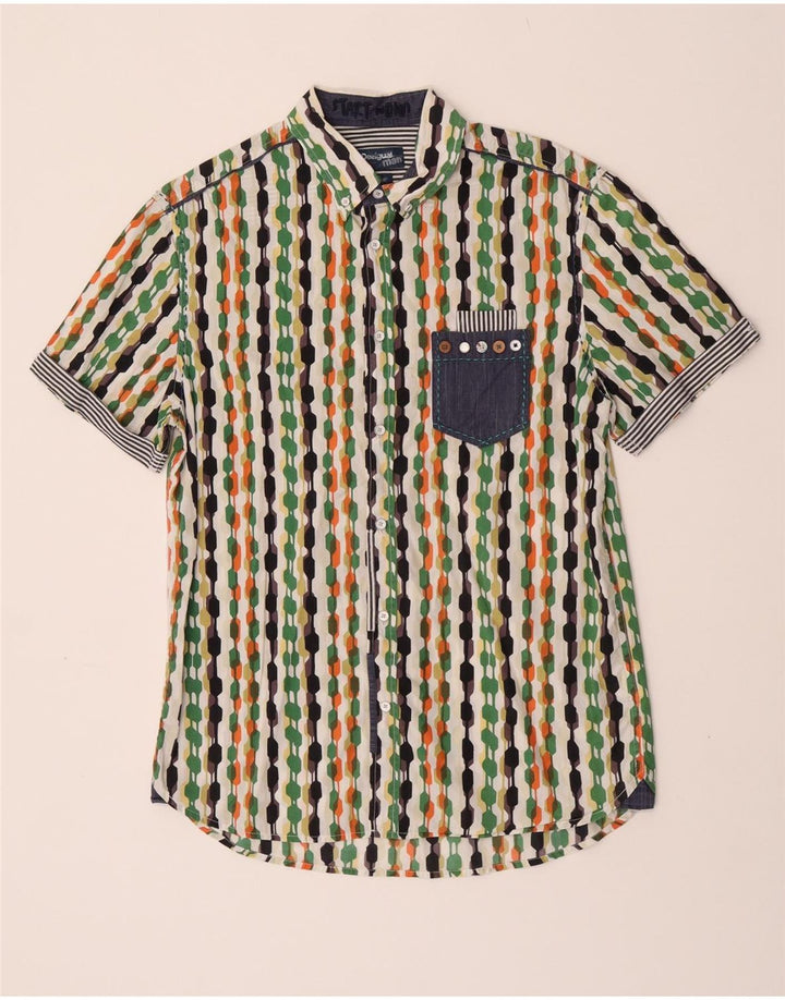 Desigual Chemise à Manches Courtes Regular Fit Homme Multicolore Géométrique