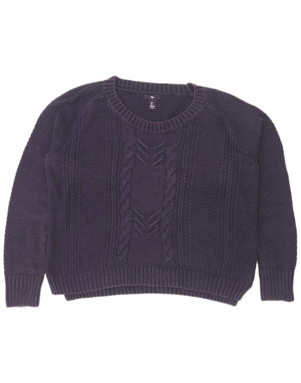 Gap Pull court surdimensionné à col bateau pour femme UK 16 Large Bleu marine