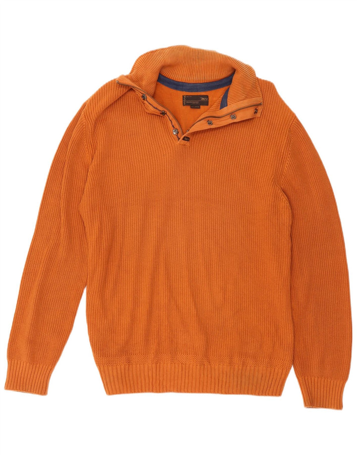 Marlboro Classics Pull à col zippé pour homme 2XL Orange Coton