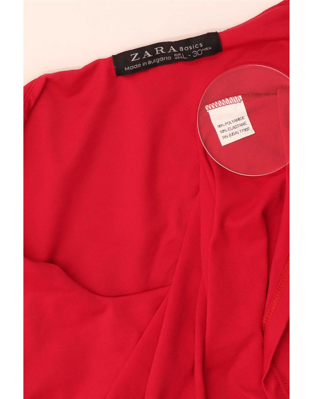 Zara Femme Débardeur UK 14 Large Rouge Polyamide