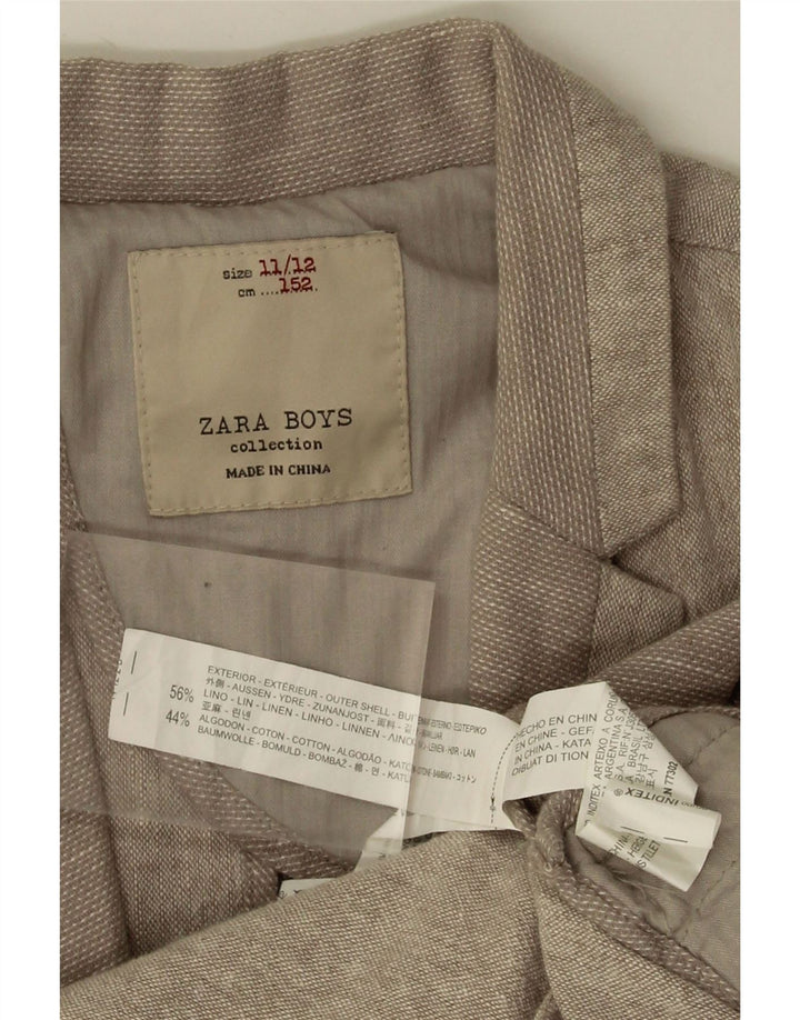 Zara Veste Blazer 2 Boutons Garçon 11-12 ans Lin Beige