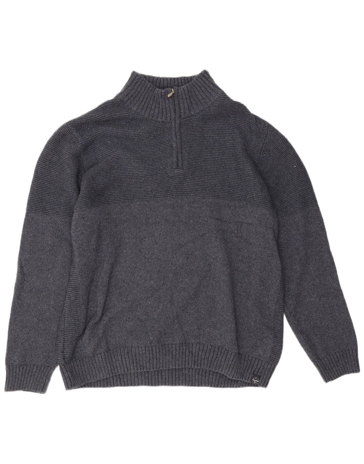 Weird Fish Pull à col zippé pour homme 2XL Bleu marine Polyester