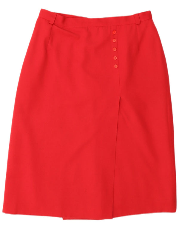 vintage Femme A-Line Jupe W30 Laine Rouge Moyenne