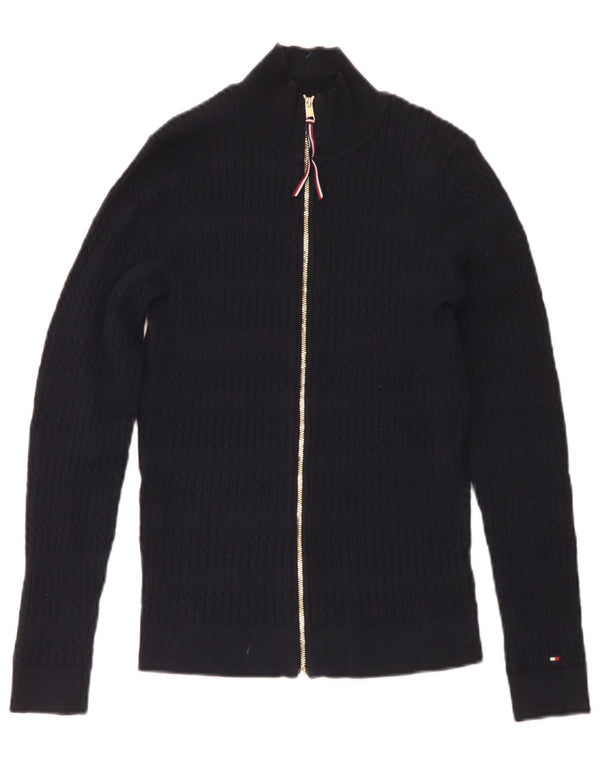 Tommy Hilfiger Pull cardigan entièrement zippé pour femme UK 10 Small Bleu marine