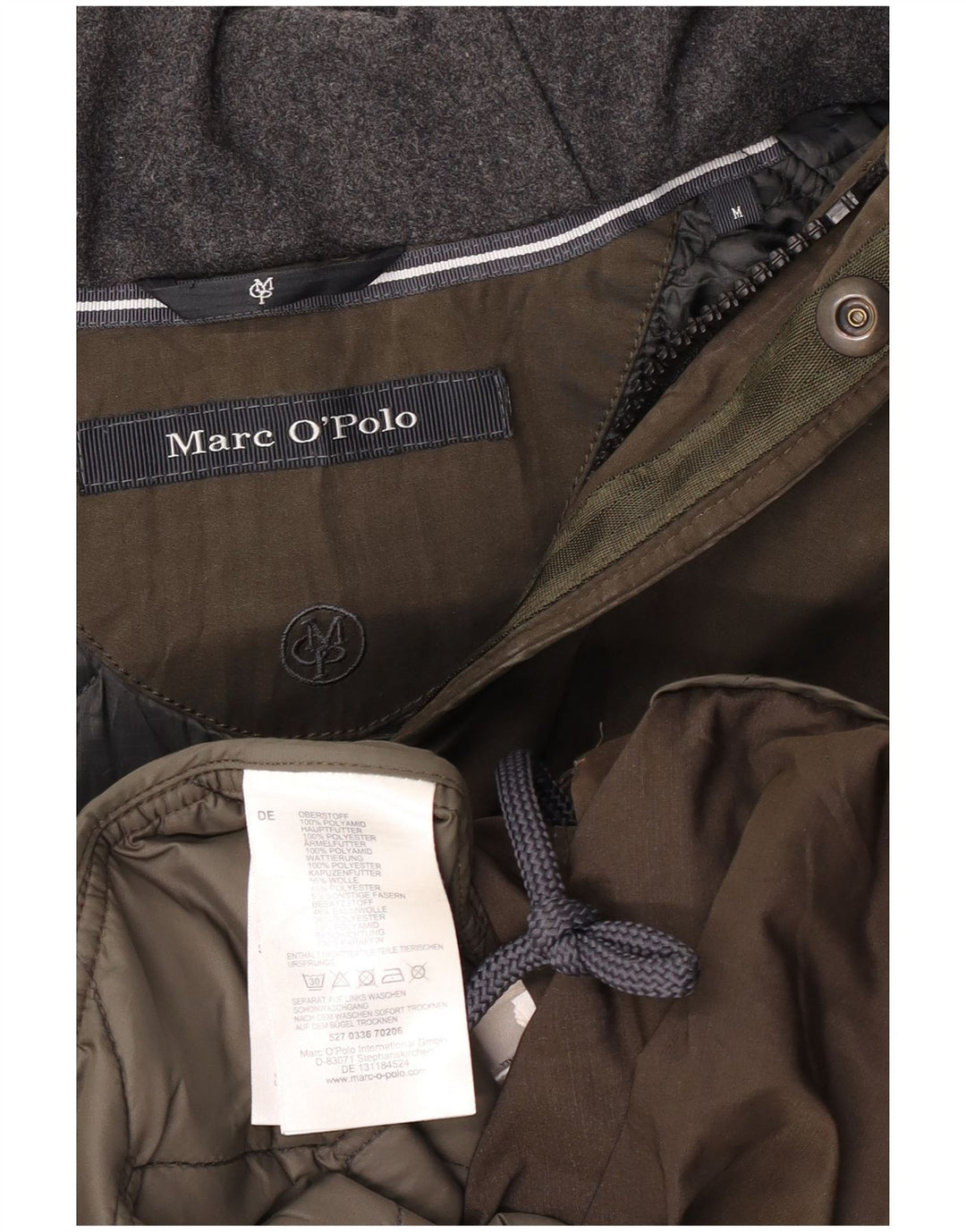 MARC O'POLO Parka à capuche pour homme UK 38 Kaki moyen Polyamide