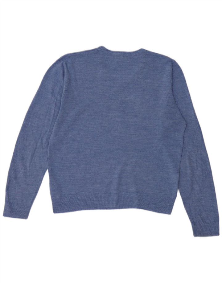 Marks & Spencer Pull Regular Fit Col V Homme Bleu Moyen Acrylique