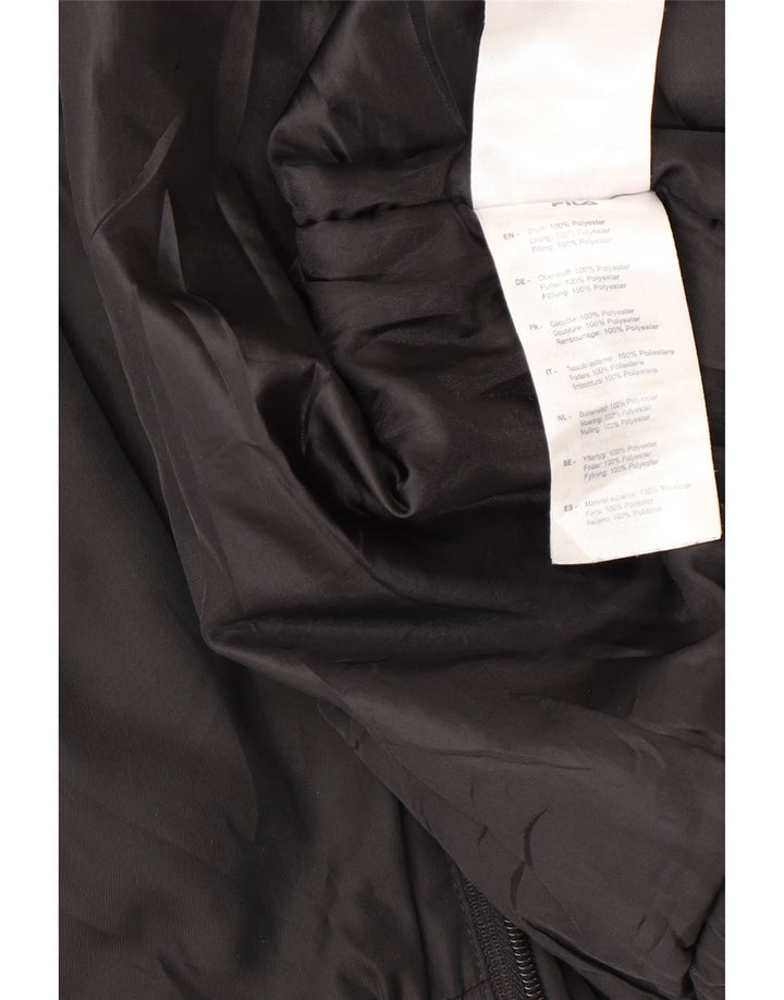 Fila Veste bomber à capuche pour homme UK 38 Medium Noir Colorblock Polyester