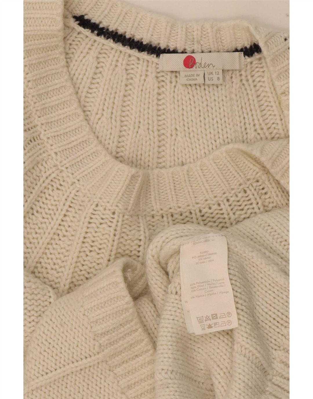 Boden Femme Cardigan Pull UK 42 Beige Moyen Polyamide