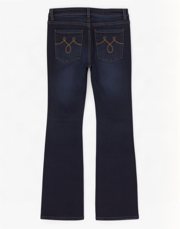 Oasis Jean bootcut écarlate pour femme UK 10 Small W27 L30 Bleu marine Coton