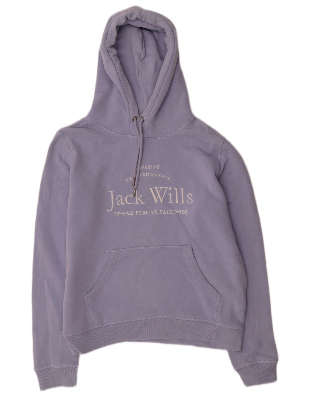 JACK WILLS Pull à capuche graphique pour femme UK 12 Coton violet moyen