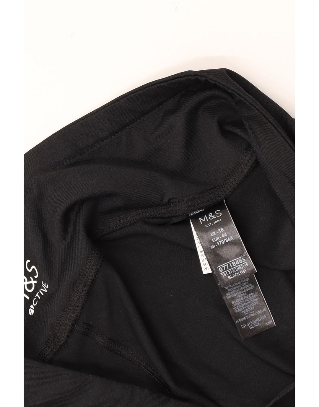 Marks & Spencer Legging Capri Femme UK 16 Large Noir Polyester