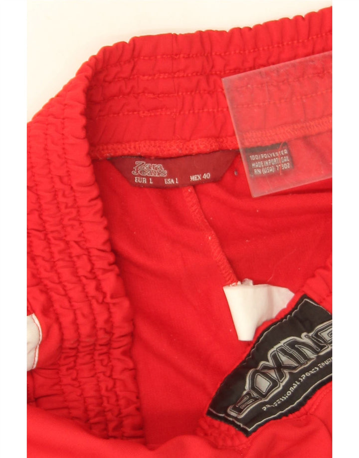 Zara Pantalon De Survêtement Homme Large Rouge Colorblock Polyester