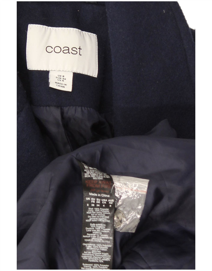 Coast Manteau Femme UK 8 Petit Bleu Marine Polyester