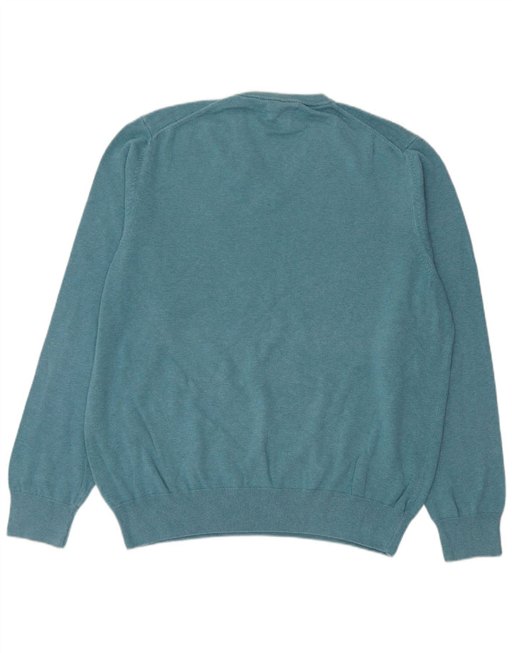 Marks & Spencer Pull col V pour homme XL en coton bleu