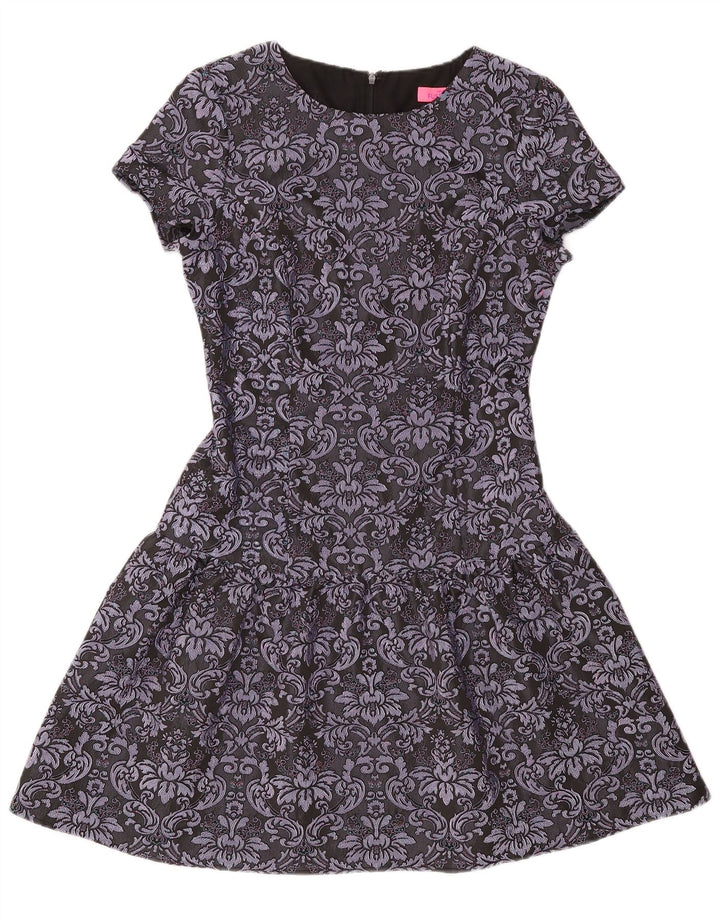 Monsoon Robe trapèze pour femme UK 10 Petit Gris Paisley Polyester