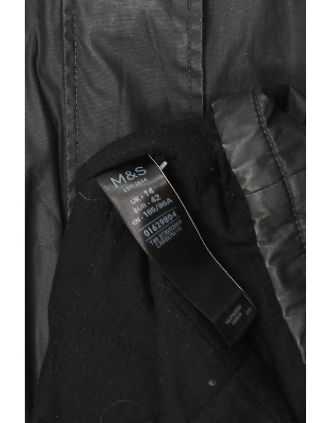 Marks & Spencer Veste parka cirée à capuche pour femme UK 14 Large Gris