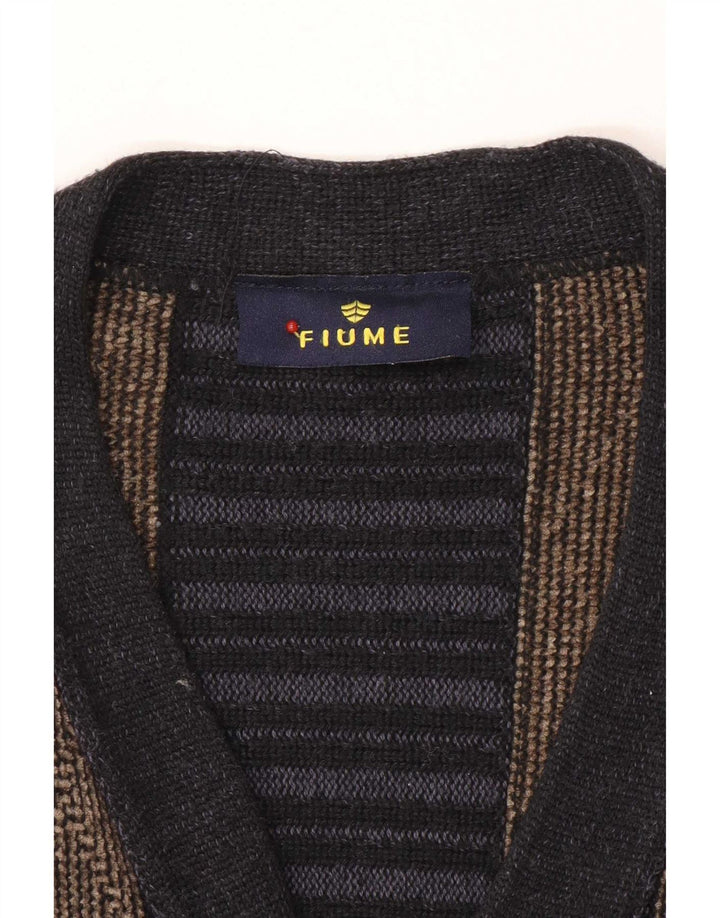 Fiume Cardigan Homme Pull IT 50 Bleu Marine Moyen Argyle/Diamant Acrylique
