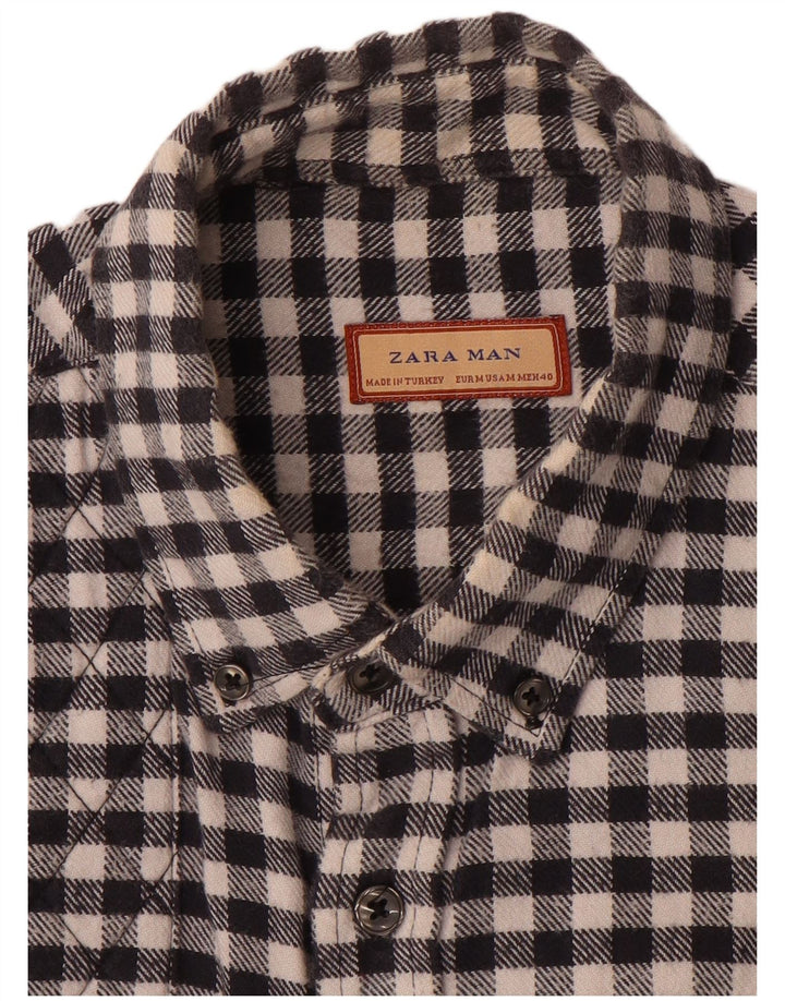 Zara Chemise En Flanelle Homme Vichy Noir Moyen