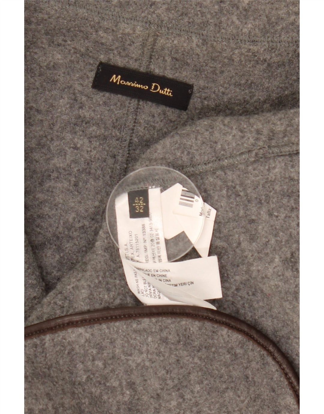 Massimo Dutti Veste Blazer 2 Boutons Femme EU 42 Grande Laine Grise