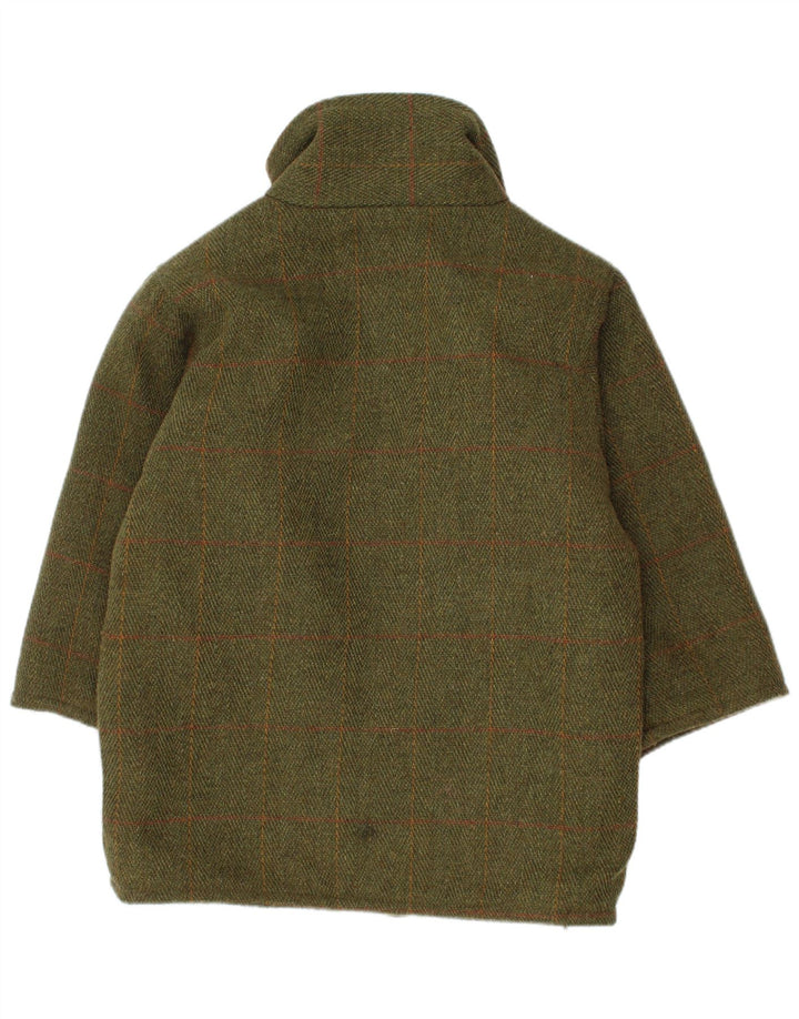 Manteau vintage pour garçons 4-5 ans Laine à carreaux kaki