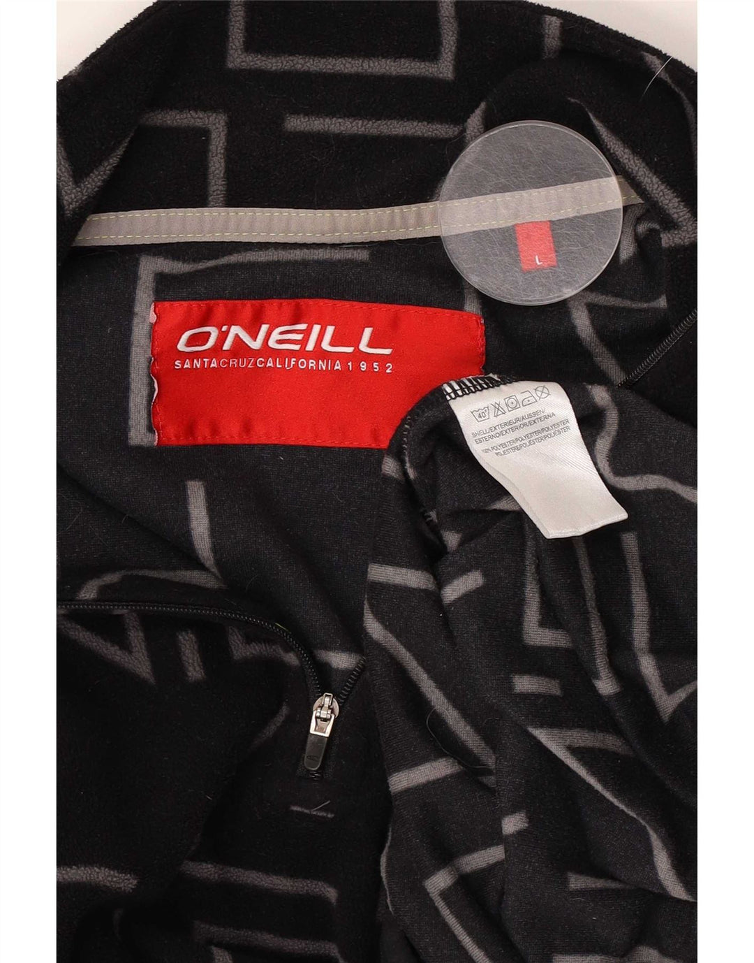 O'Neill Pull polaire graphique à col zippé pour homme Large Noir Polyester