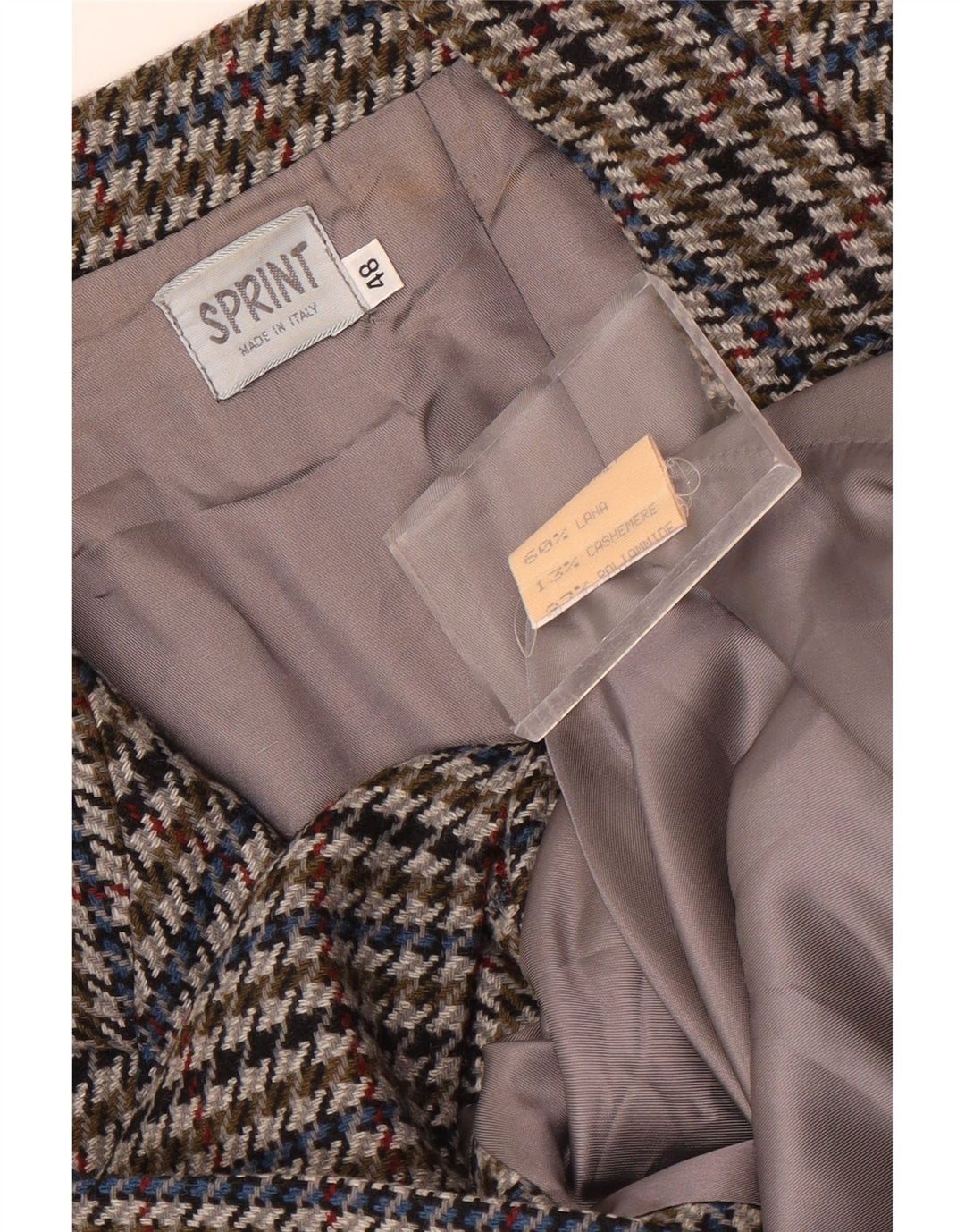 vintage Femme 2 Bouton Blazer Veste IT 48 XL Pied-de-poule multicolore