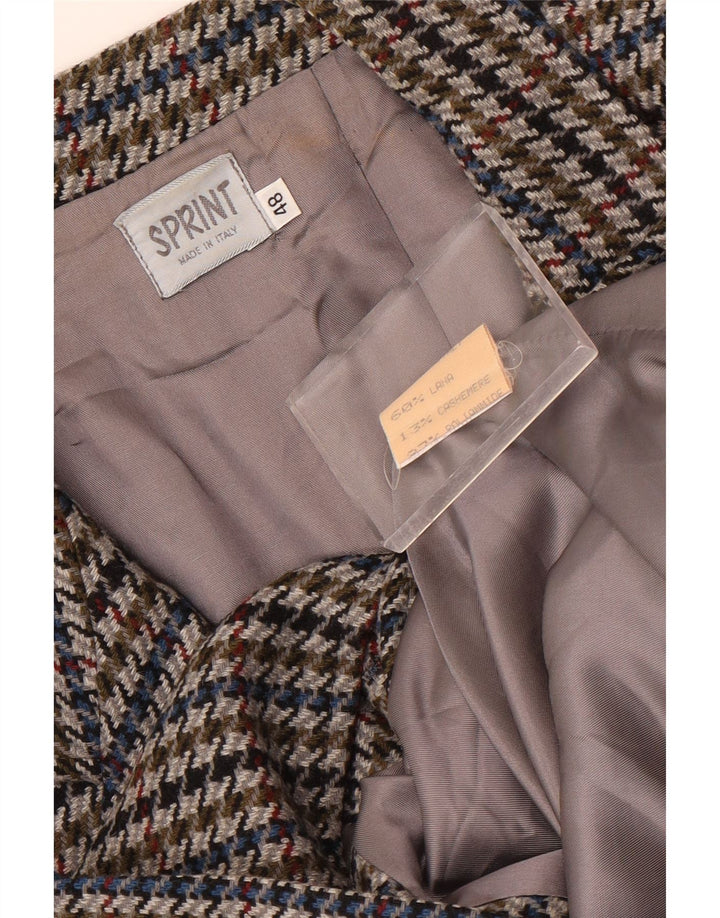 vintage Femme 2 Bouton Blazer Veste IT 48 XL Pied-de-poule multicolore