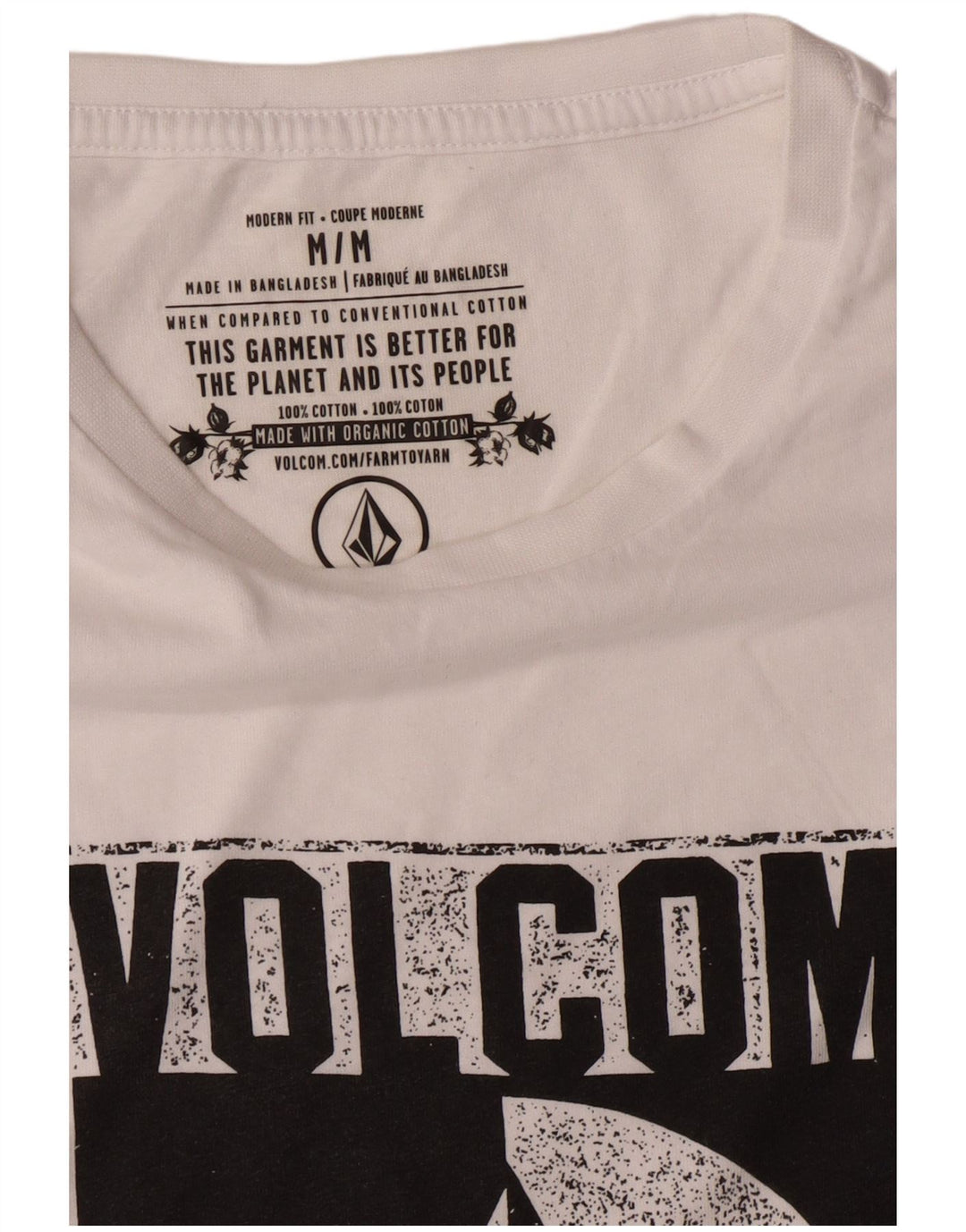 Volcom T-shirt graphique coupe moderne pour homme en coton blanc moyen