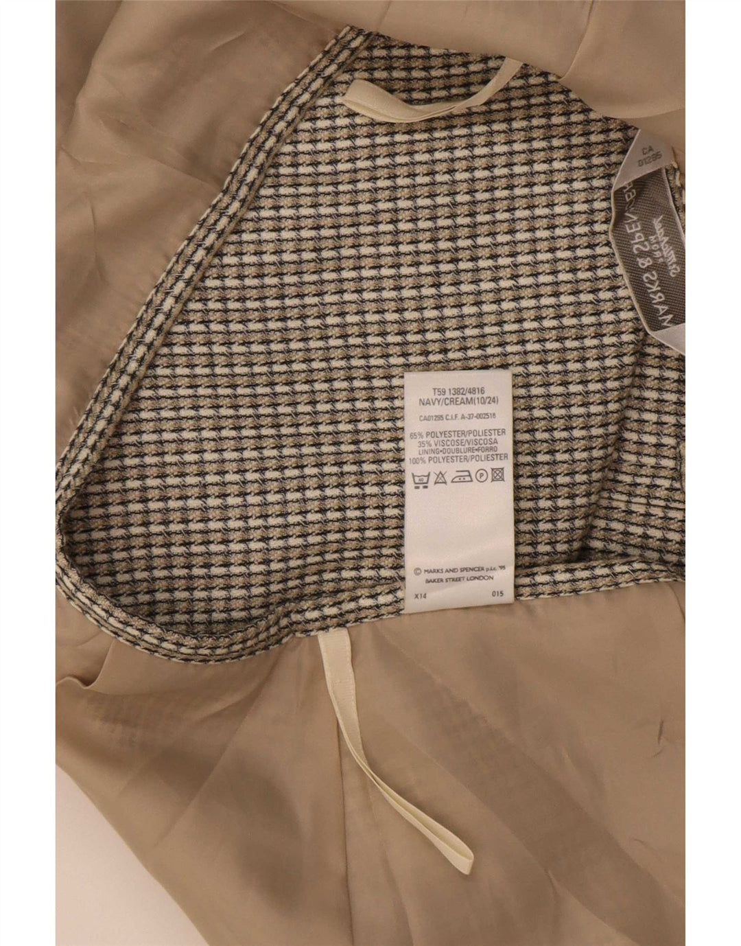 Marks & Spencer Jupe crayon pour femme UK 10 Small W26 Gris à carreaux Polyester