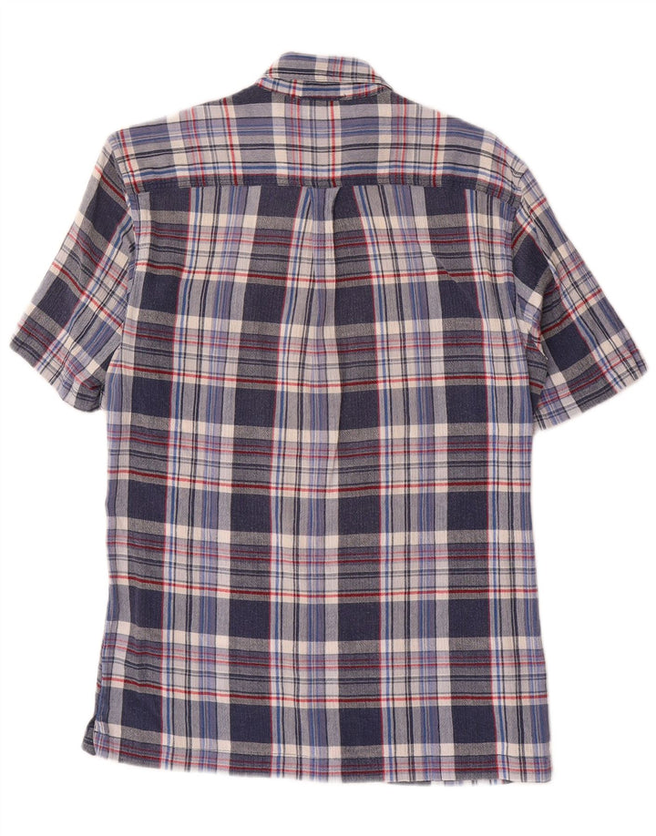EDDIE BAUER Chemise classique à manches courtes pour homme en coton à carreaux bleu moyen