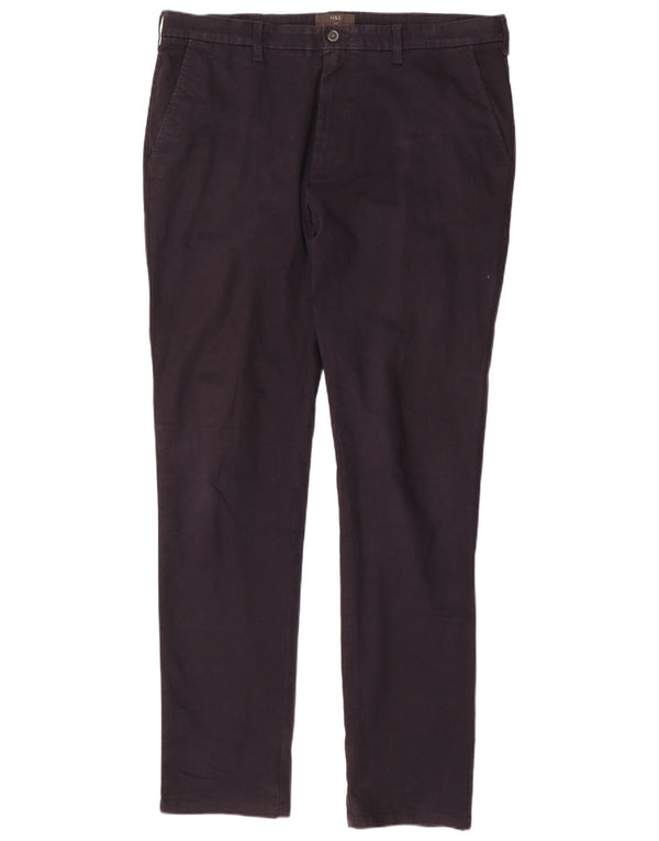 Marks & Spencer Pantalon Chino Slim Homme W38 L35 Bleu Marine Coton