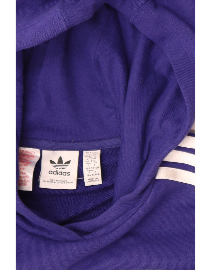 ADIDAS Pull à capuche court graphique pour fille 13-14 ans Violet Floral Coton
