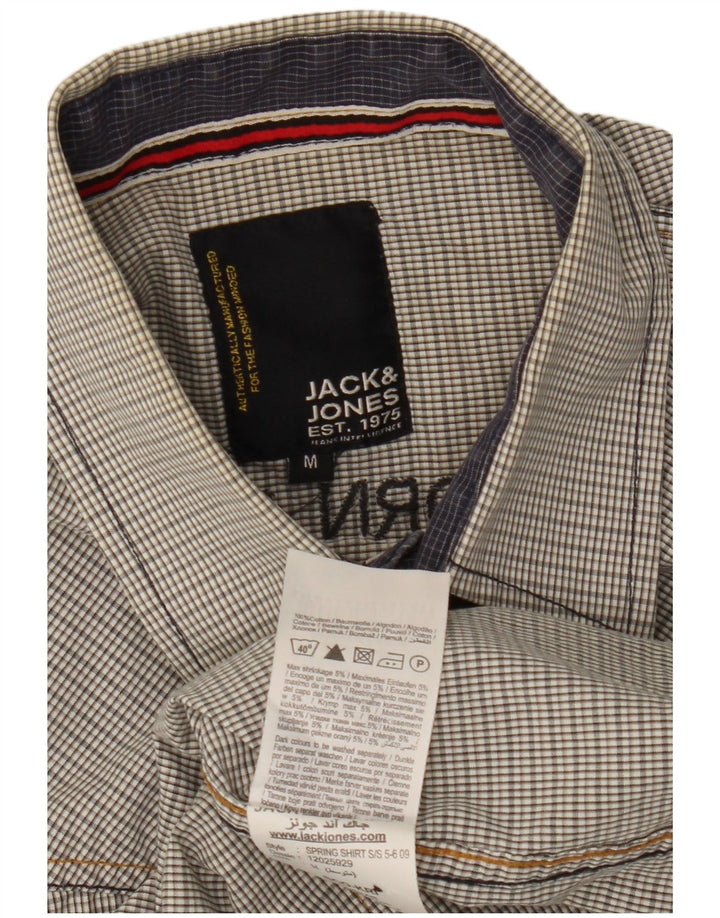 Jack & Jones Chemise à Manches Courtes Military Graphic Homme Gris Moyen à Carreaux