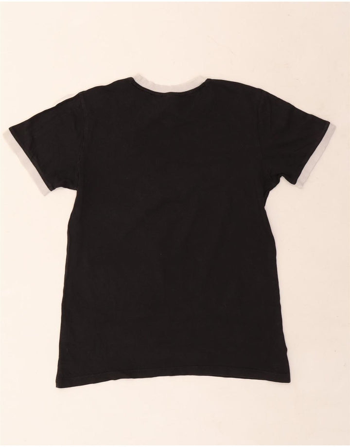 ADIDAS T-shirt pour femme UK 14 en coton noir moyen