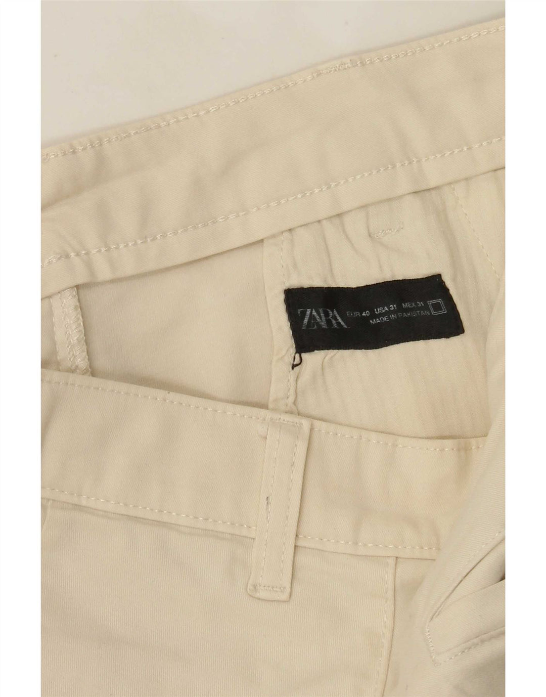 Zara Pantalon Chino Slim Homme EU 40 Moyen W31 L30 Beige