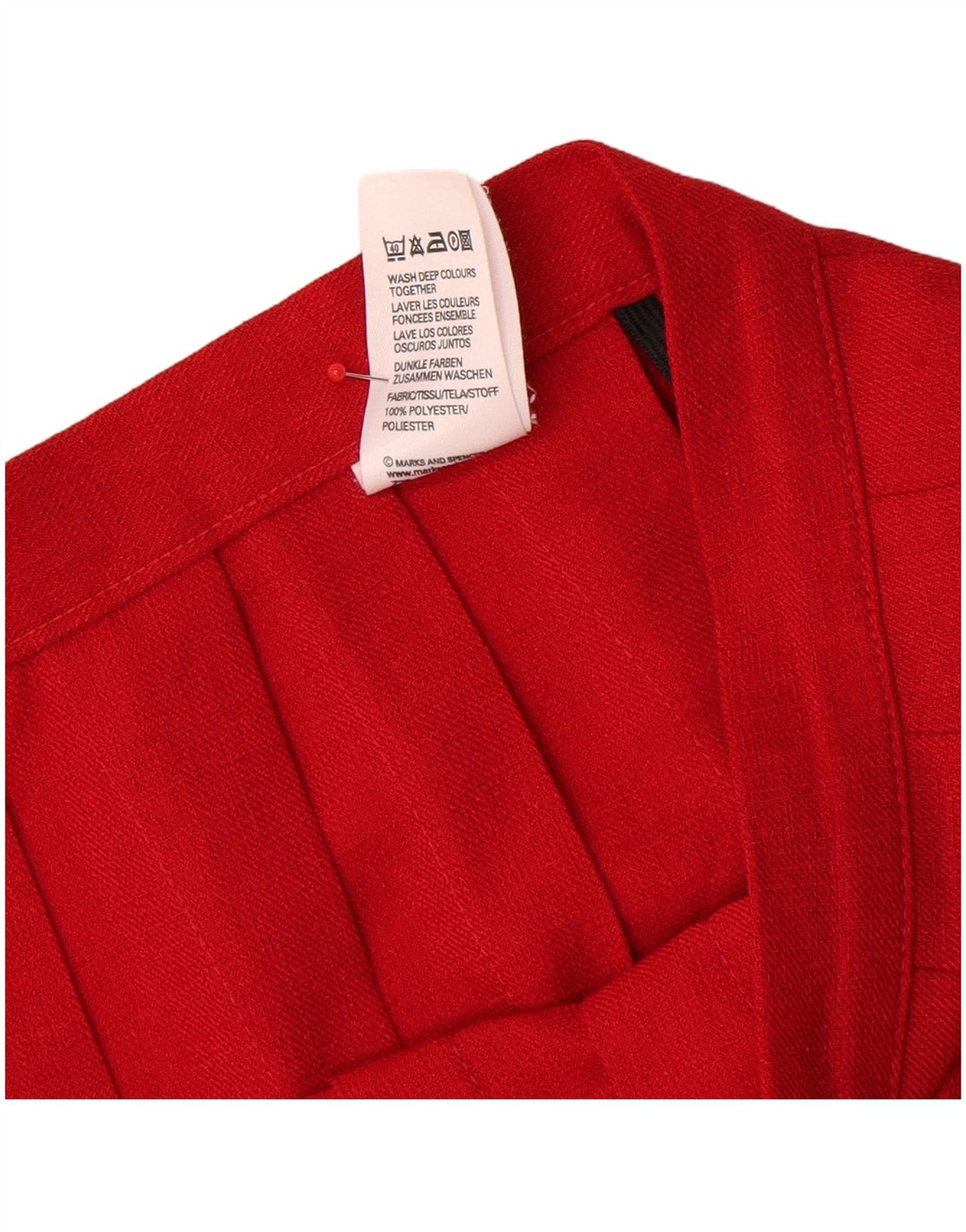 Marks & Spencer Jupe plissée couteau pour femme UK 16 Large W32 Polyester rouge