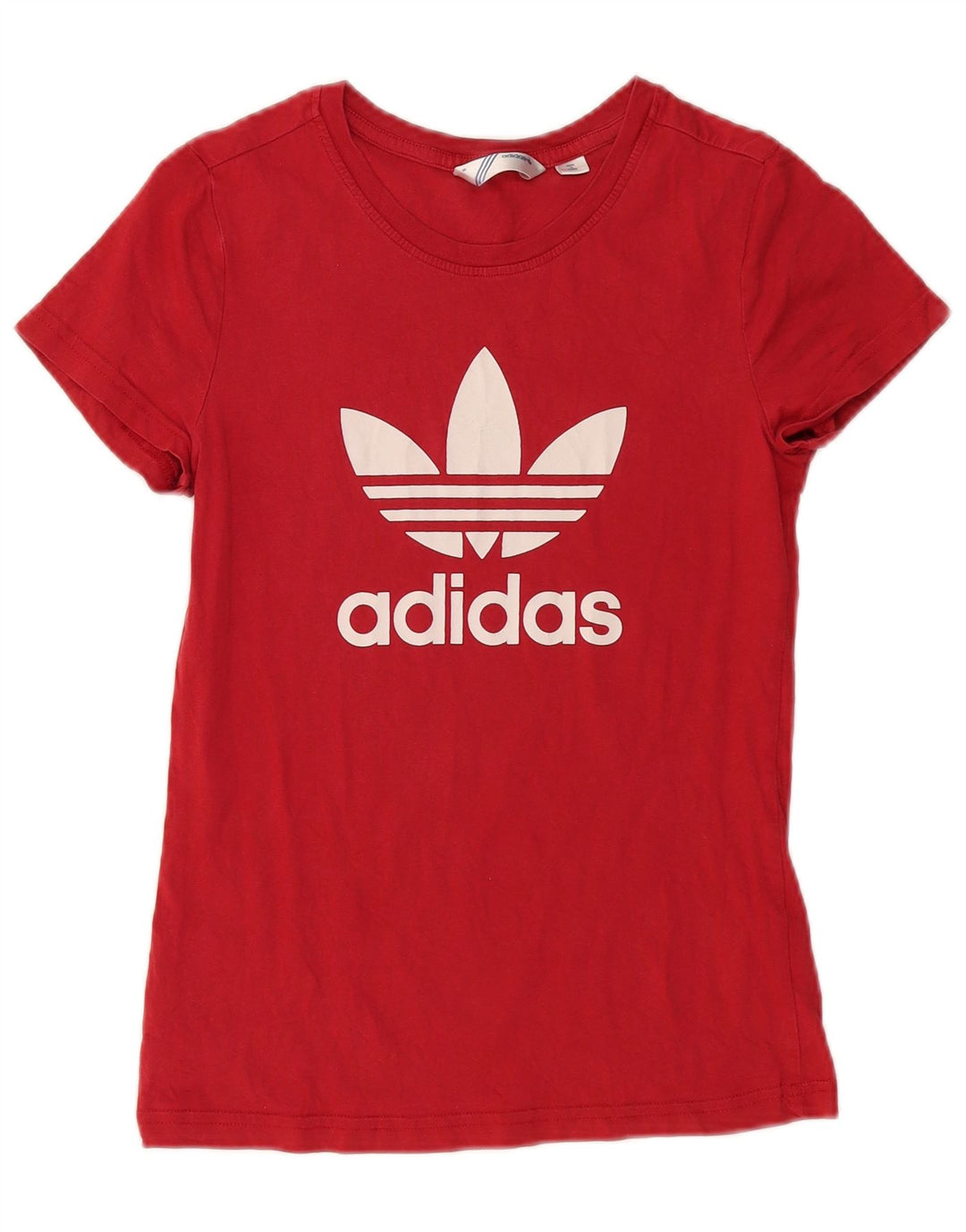 ADIDAS T-Shirt Graphique Femme Top IT 38 Petit Rouge Coton