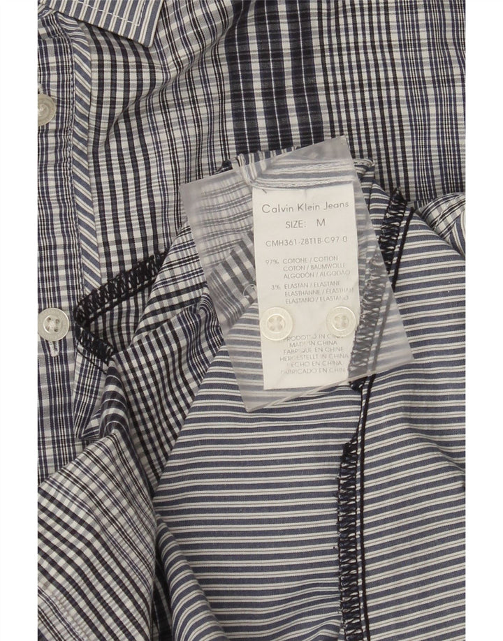Calvin Klein Jeans Chemise Homme Bleu Moyen Carreaux Coton