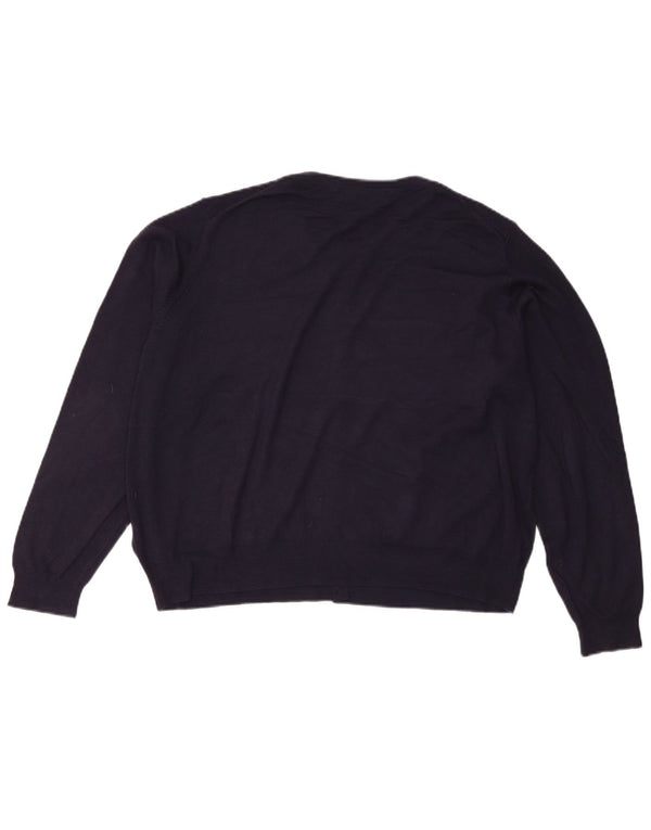 Marks & Spencer Pull Cardigan Femme UK 20 2XL Bleu Marine Viscose