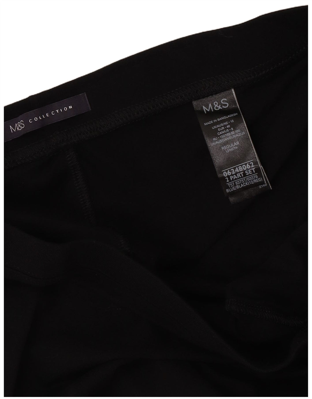 Marks & Spencer Leggings réguliers pour femmes UK 12 coton noir moyen
