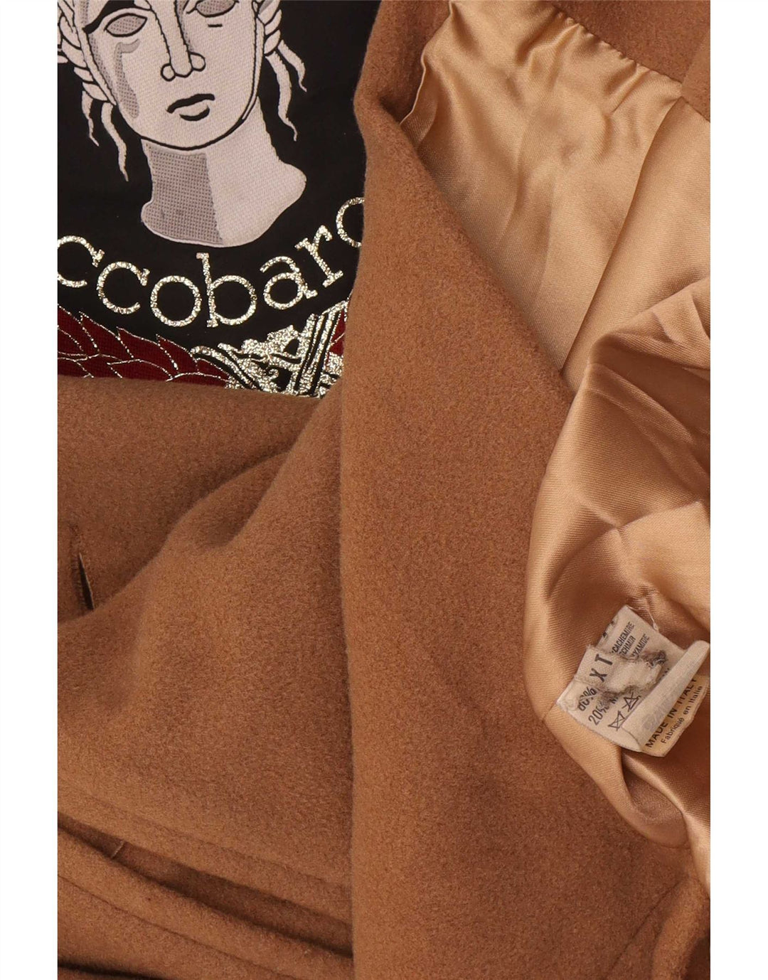 Roccobarocco Manteau militaire surdimensionné à double boutonnage pour femme UK 18 XL Beige