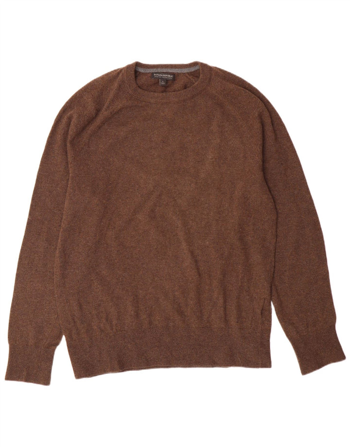 Banana Republic Pull à col rond pour homme en laine marron Taille L