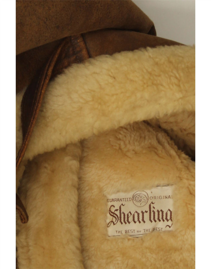 veste en peau de mouton homme vintage UK 42 XL peau de mouton marron
