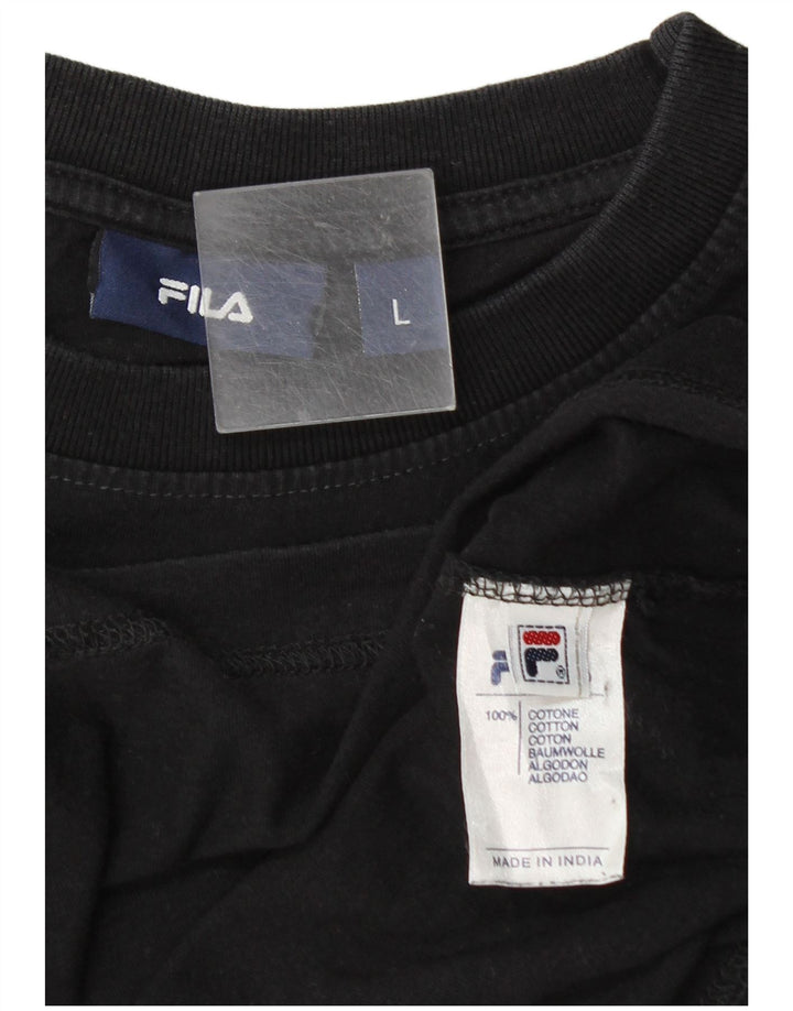 Fila T-shirt graphique pour hommes, grand, noir, coton