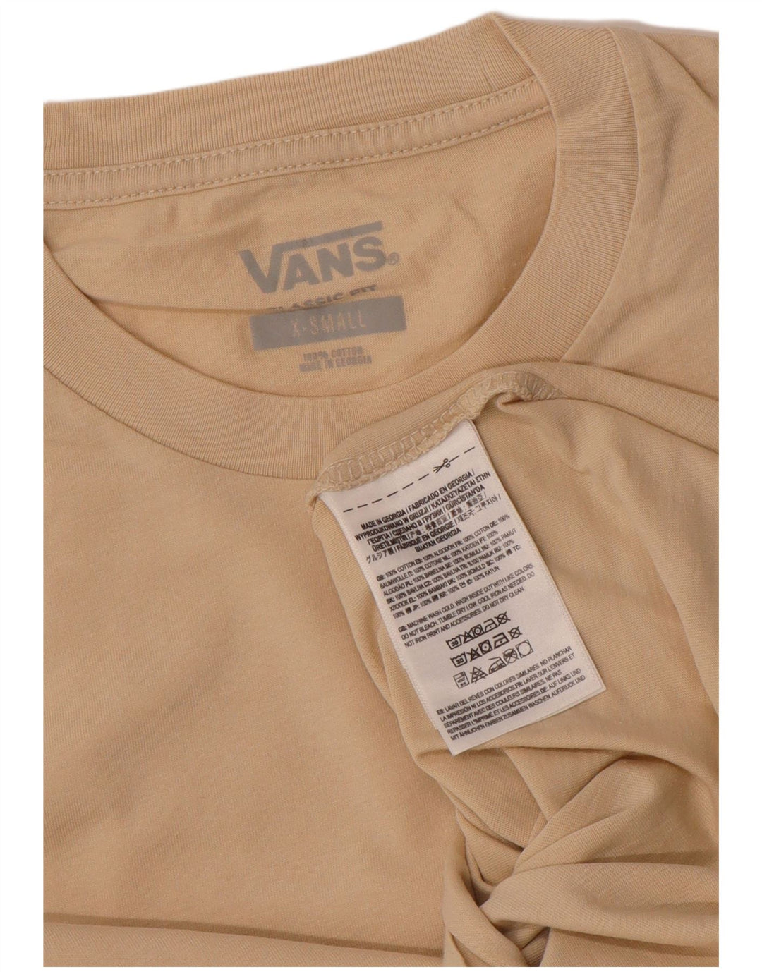 VANS T-shirt coupe classique pour homme XS en coton beige
