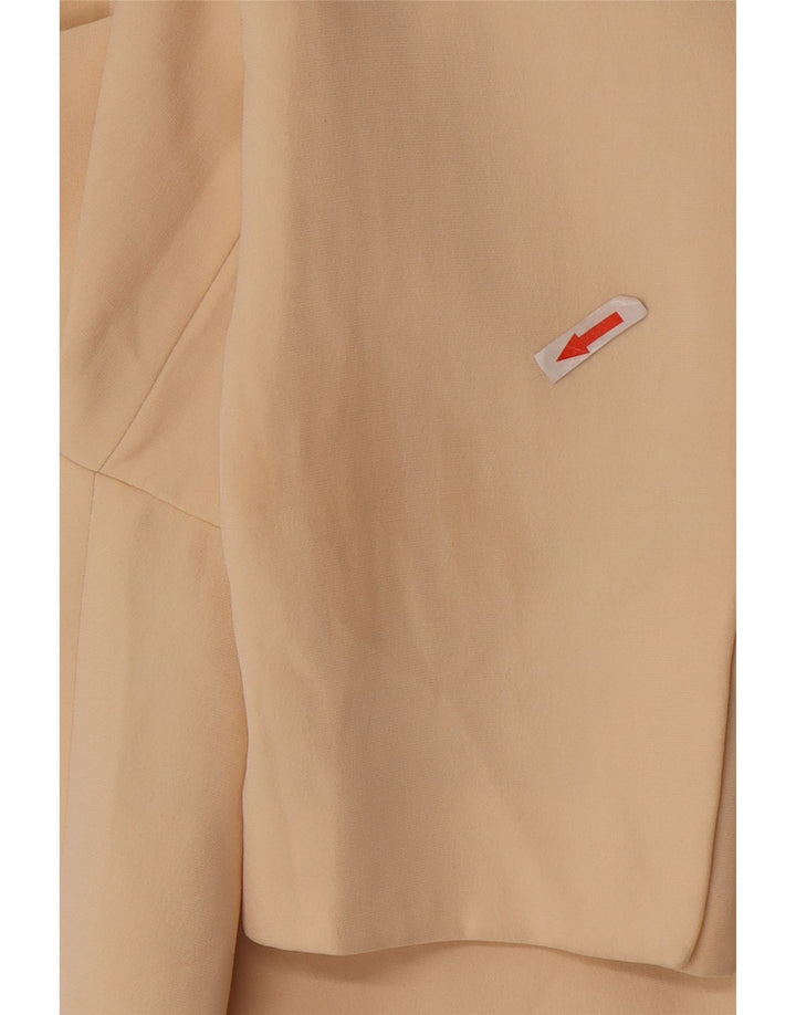 Zara Veste blazer surdimensionnée à 2 boutons pour femme UK 10 Petit polyester beige