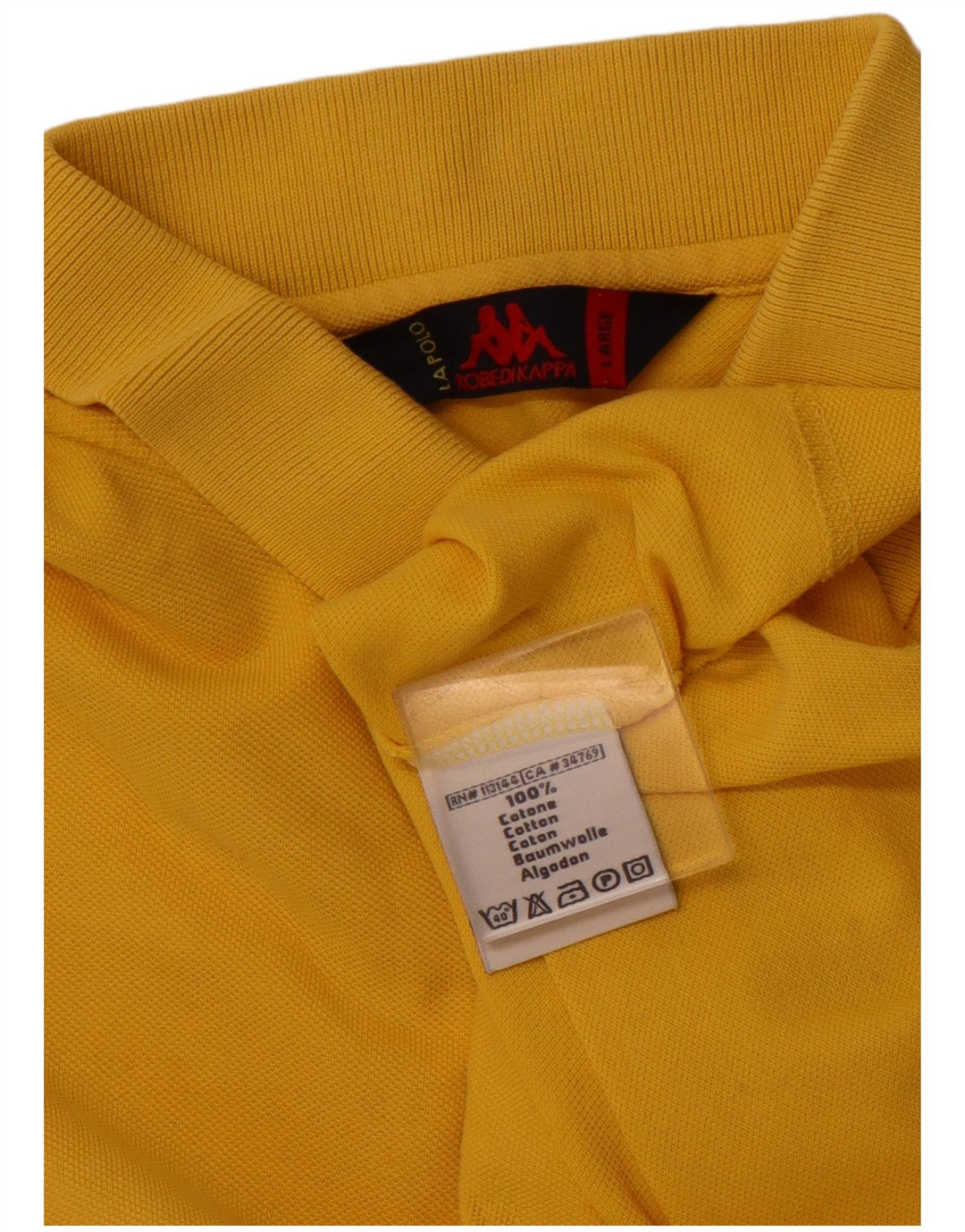 KAPPA Polo Homme Large Jaune Coton