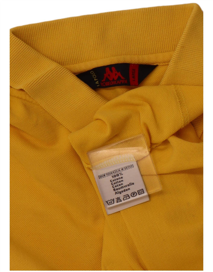 KAPPA Polo Homme Large Jaune Coton