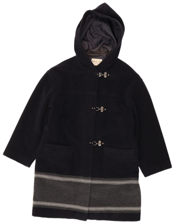Max & Co. Duffle-coat à capuche pour femme UK 44 Large Bleu marine Colourblock